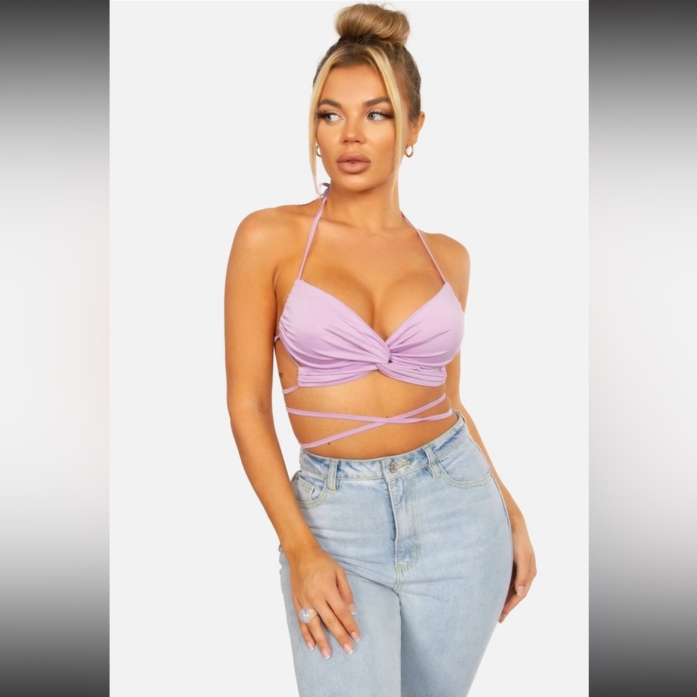 Womens crop top lilac